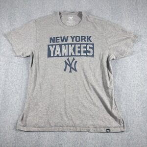 '47 Brand Shirt Mens XL MLB‎ New York Yankees Logo T-Shirt Slate Grey